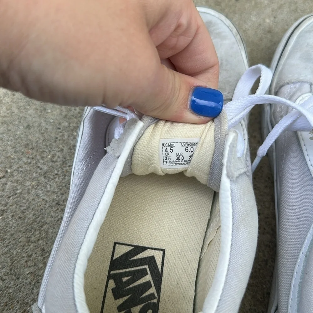 Light grey vans shoes women’s size 6